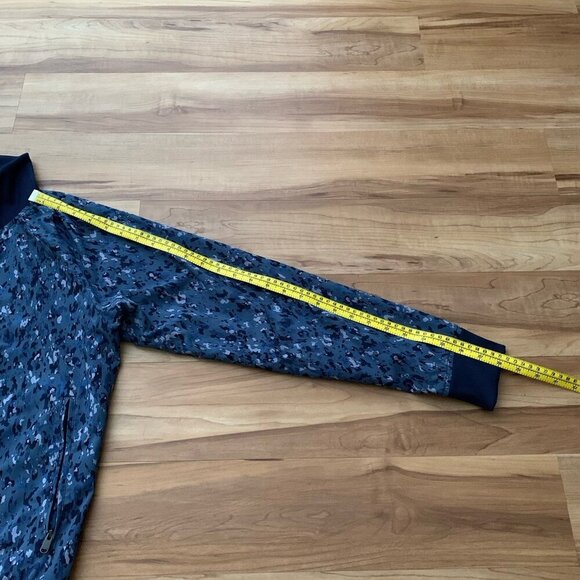 Athleta Brooklyn Bomber Jacket Captivate Chrome Blue Size Medium Lightweight - Picture 5 of 9